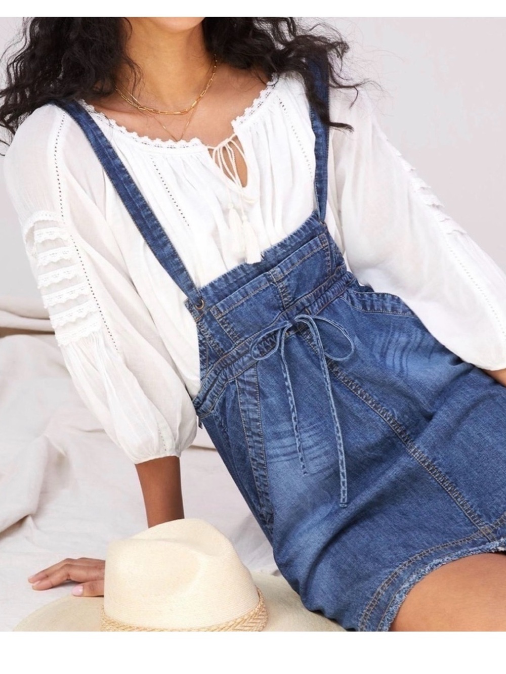 Anthropologie Pilcro Denim Overall Skirtall Dress